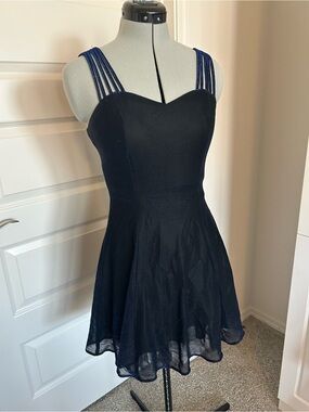 All that Jazz Navy Sweetheart Multi-Strap Mini Dress